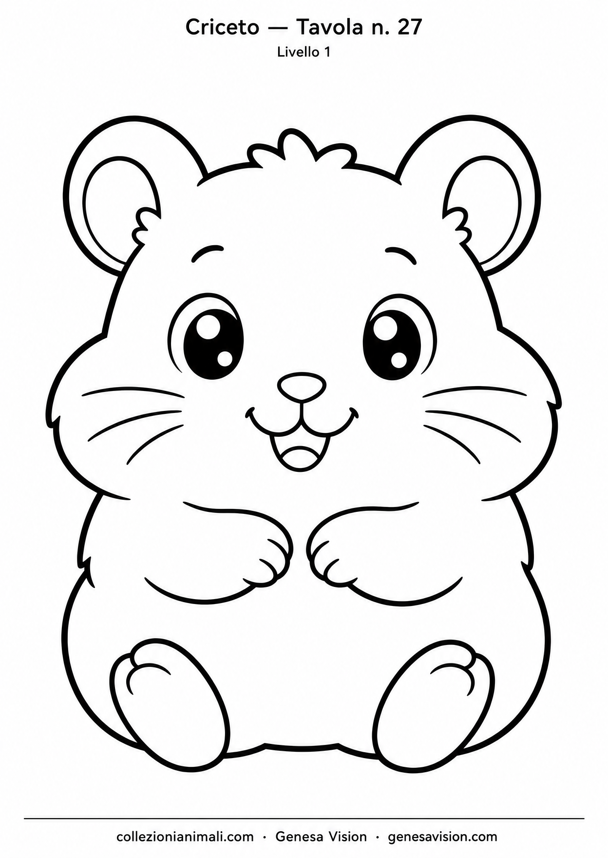 Anteprima del disegno da colorare del criceto in formato A4