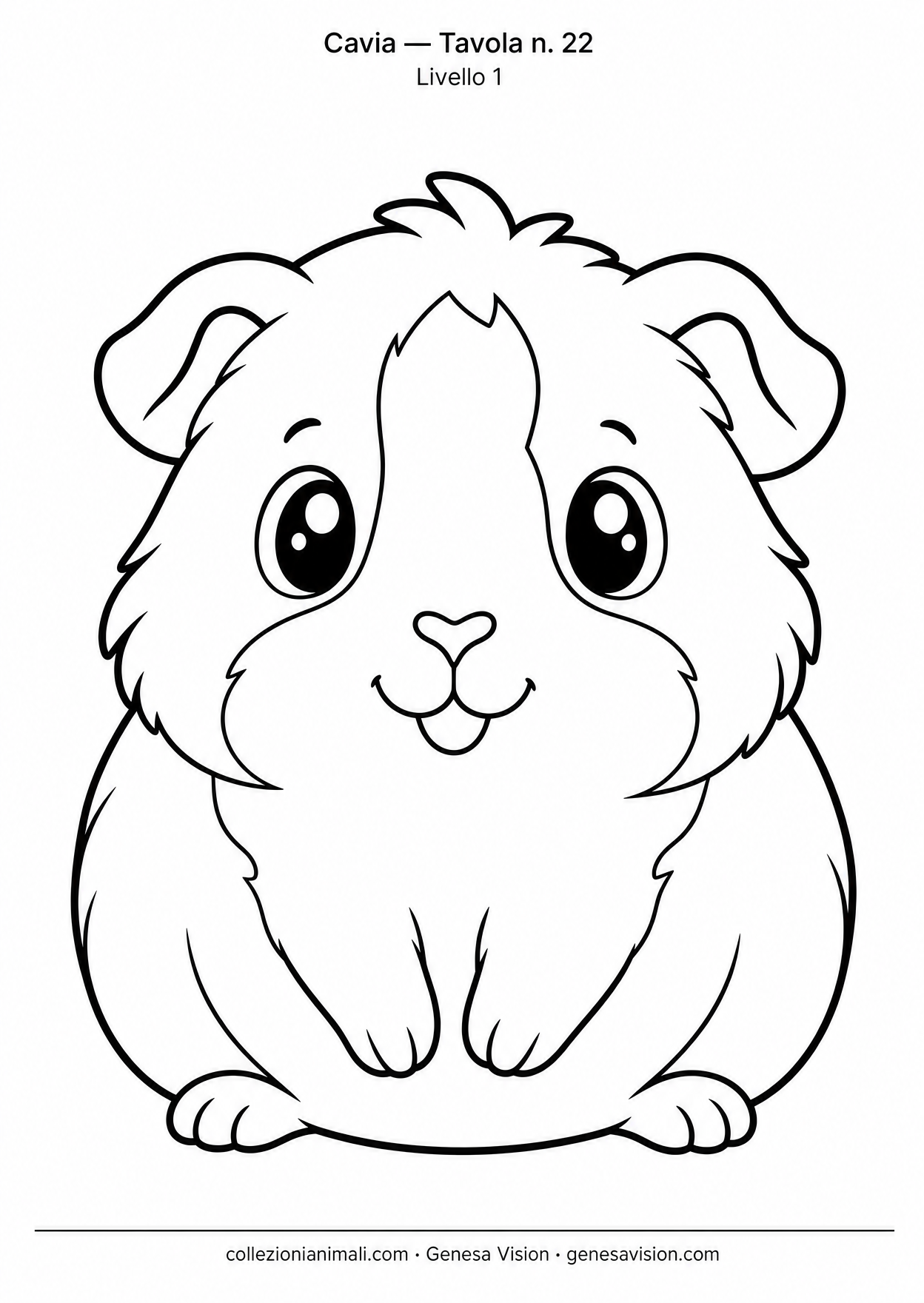 Anteprima del disegno da colorare del cavia in formato A4