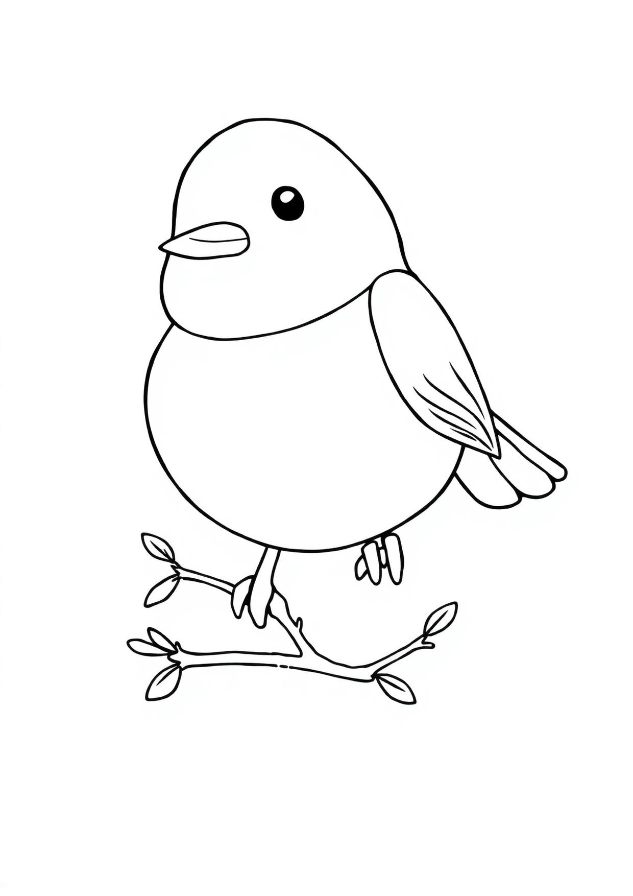 Anteprima del disegno da colorare del pettirosso in formato A4