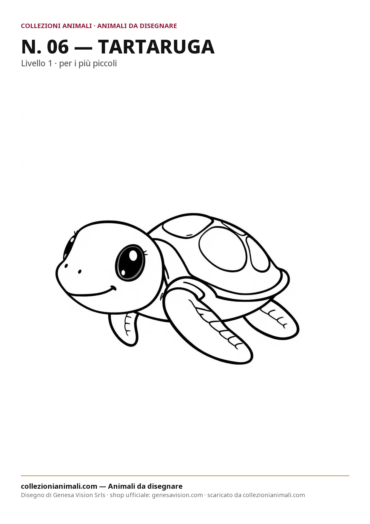 Anteprima del disegno da colorare del tartaruga in formato A4