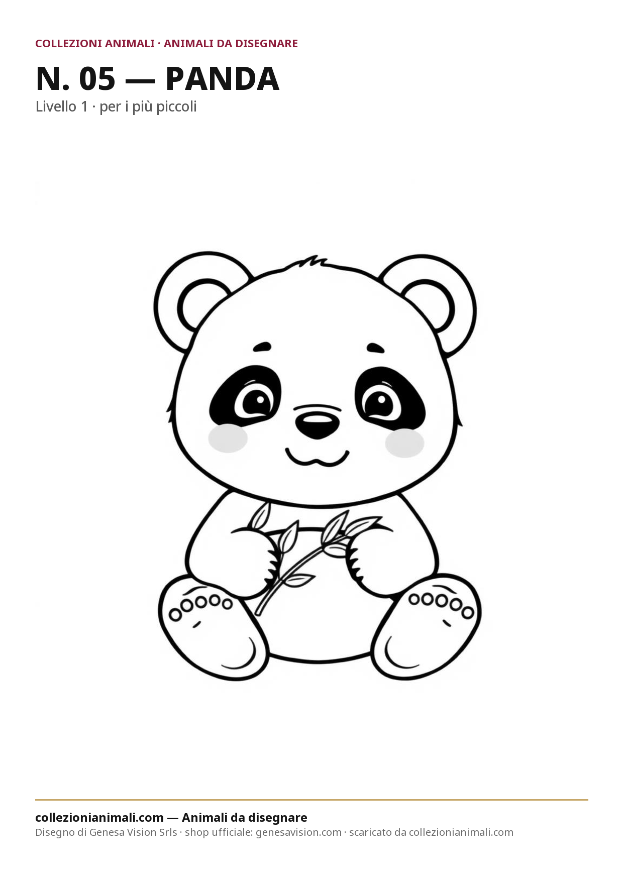Anteprima del disegno da colorare del panda in formato A4