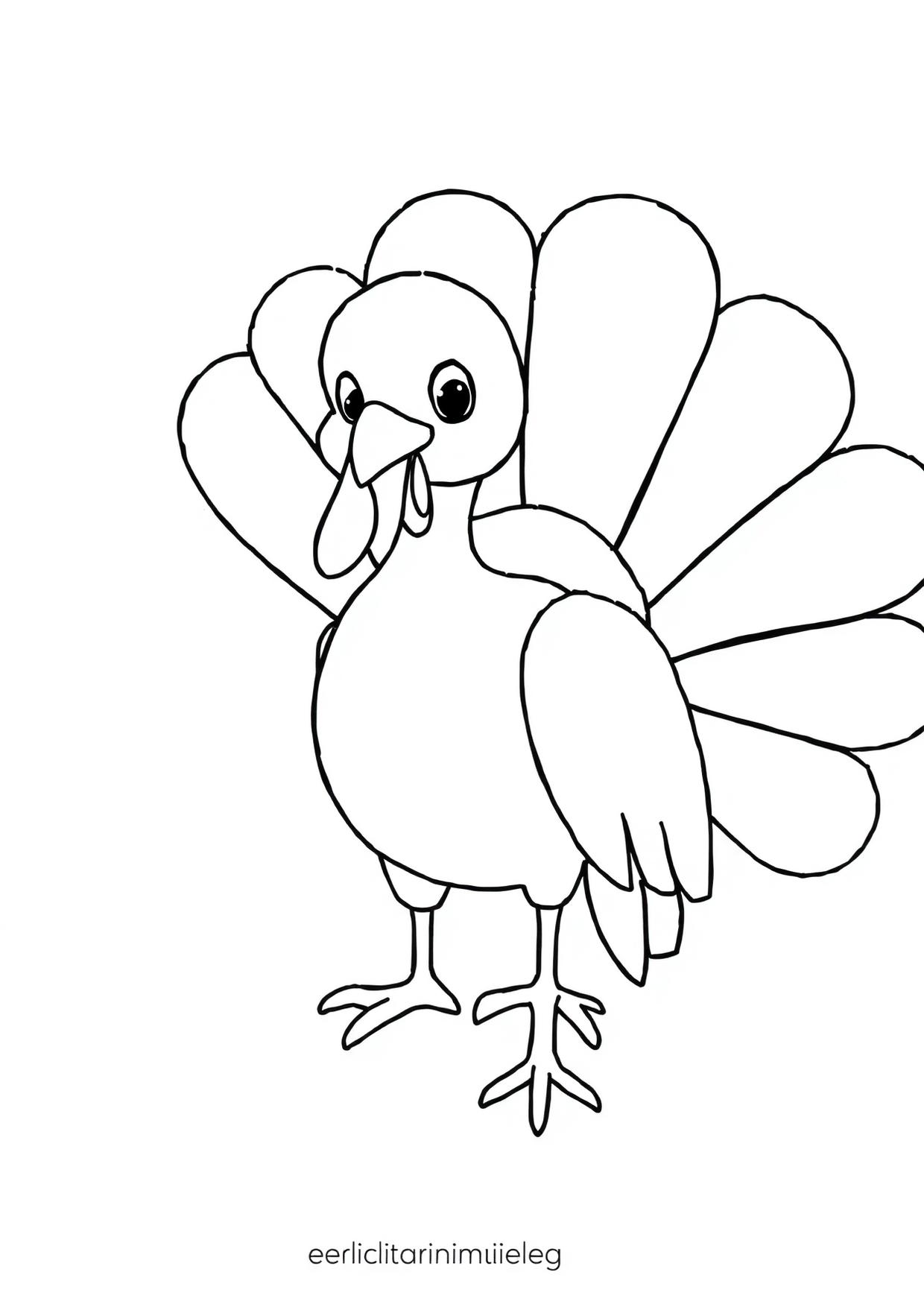 Anteprima del disegno da colorare del tacchino in formato A4