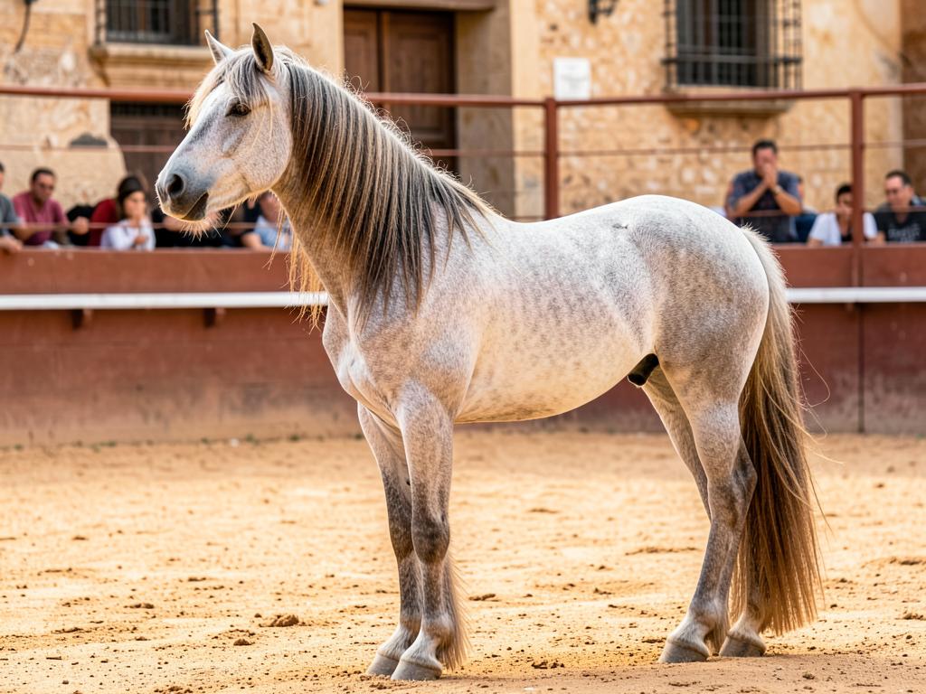 Andaluso: cavallo della razza Andaluso in ripresa laterale