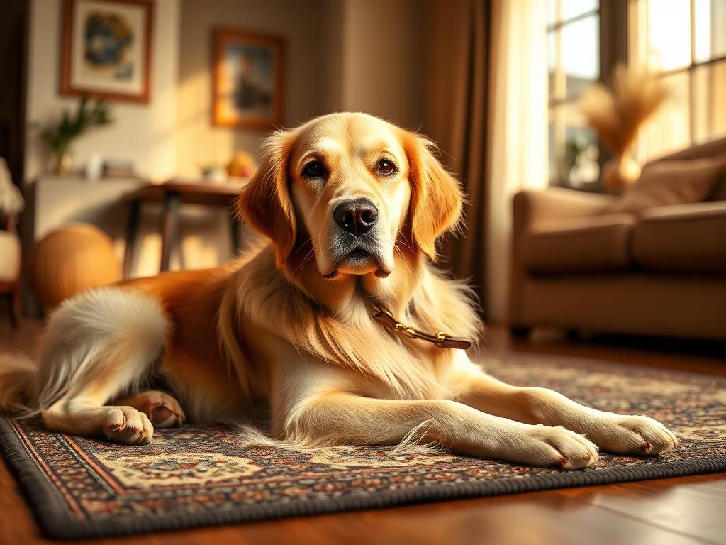 Golden Retriever: aspetto tipico della razza in ambiente domestico