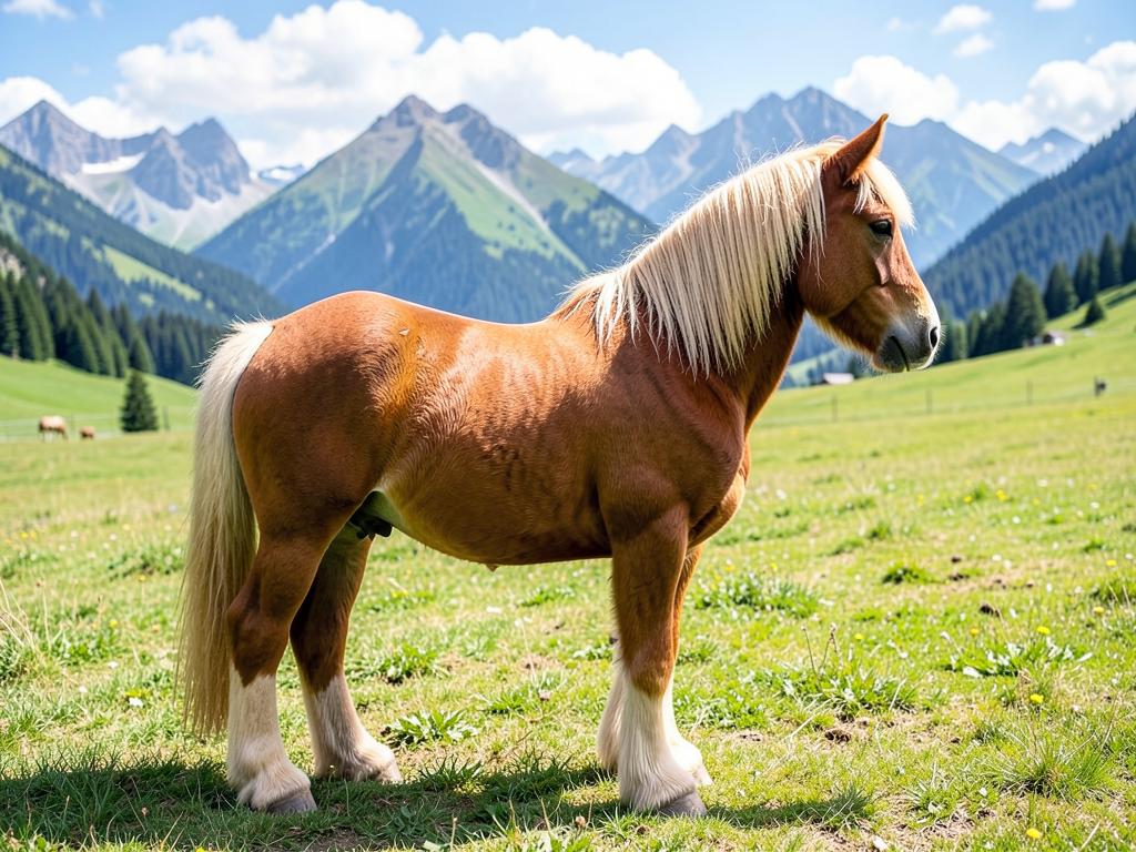 Haflinger: cavallo della razza Haflinger in ripresa laterale